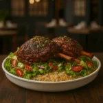 Half Lamb With Rice And Salad